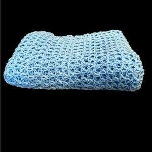 Vintage Hand Knit Crochet Nursery Baby Crib Blanket